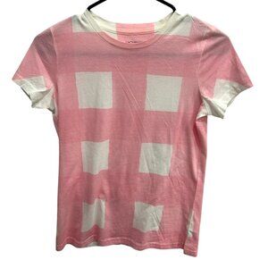 Liz Claiborne Pink White Geometric Print T-Shirt Sz XS